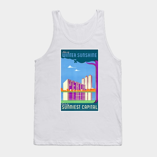 Vintage Travel Poster Australia Perth Tank Top by vintagetreasure